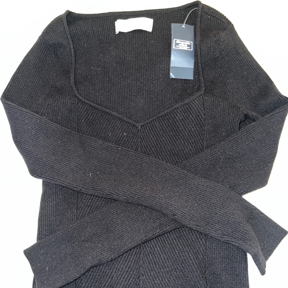 Abercrombie Black Knit Long-sleeve Shirt